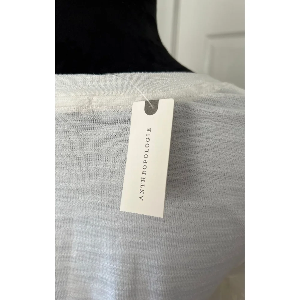 New Anthropologie Lace Ruffled Sleeve T-Shirt S - Picture 6 of 8